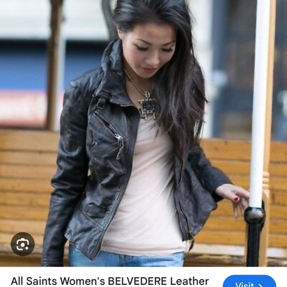 AllSaints Women's Belvedere Leather Biker Jacket - Picture 5 of 5